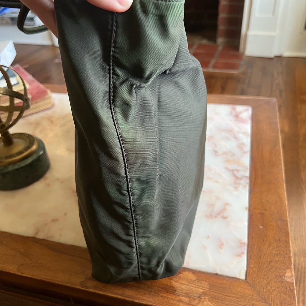 Prada Dark Green Tessuto Nylon Logo Zipper - Picture 4 of 9